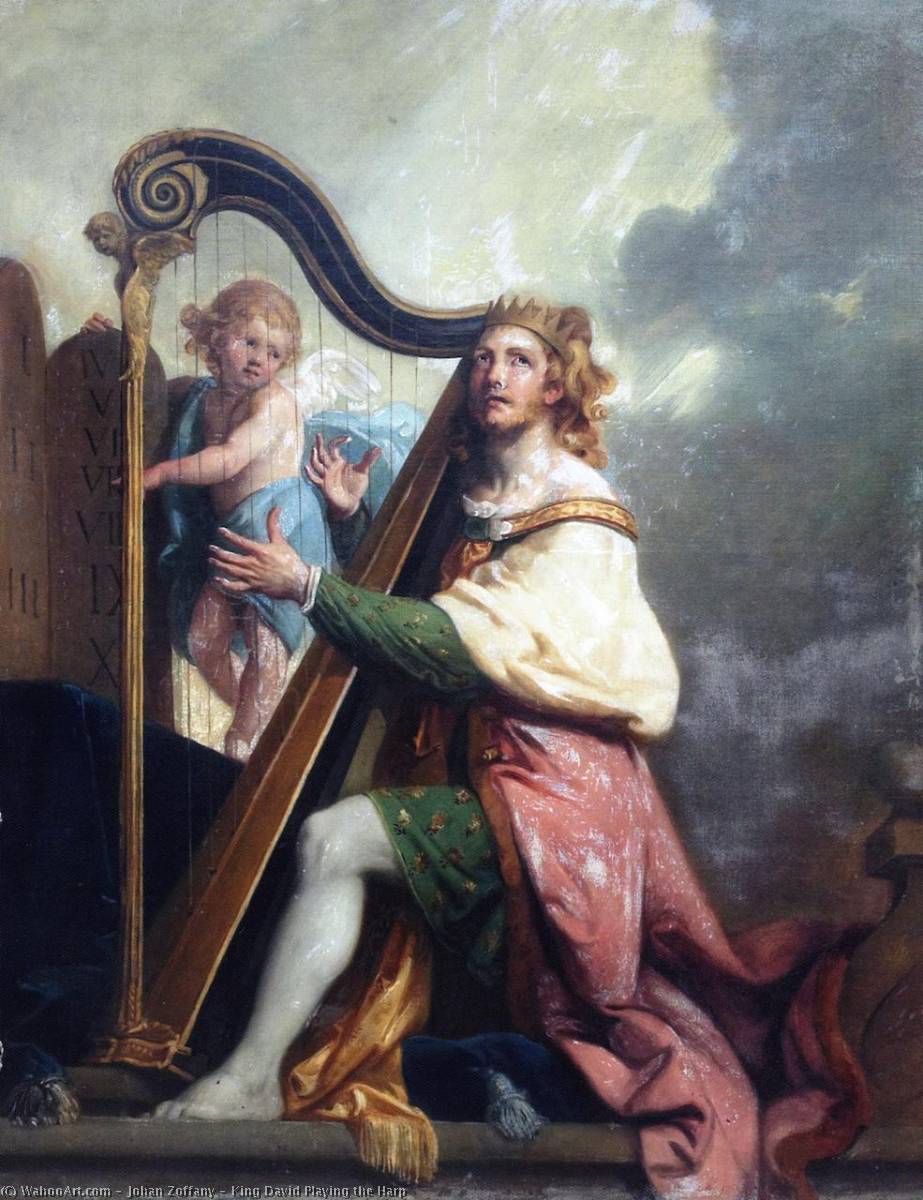 King David Playing the Harp / Regele David cântând la harpă – Johan Zoffany